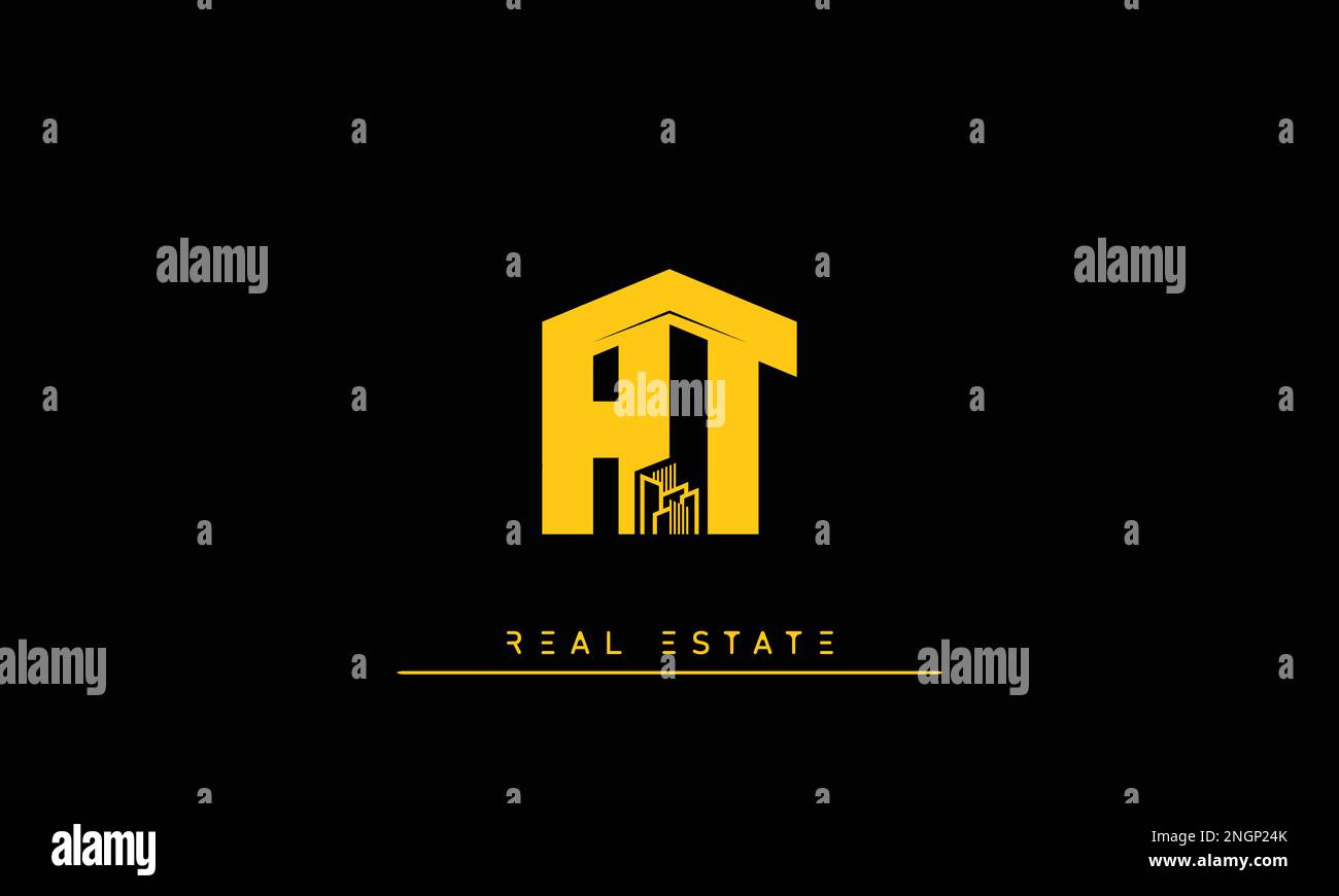 Real Estate letters Initials Monogram logo AT , TA Stock Vector