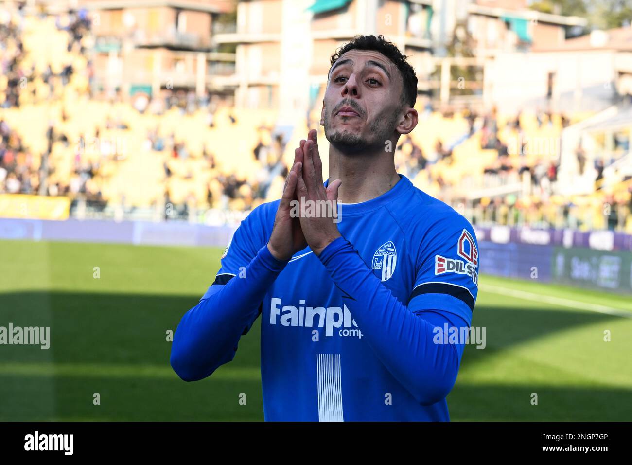 Parma, Italy. 18th Feb, 2023. Tardini Stadium, 18.02.23 Francesco Forte (11  Ascoli) after the Serie B match between Parma and Ascoli at Tardini Stadium  in Parma, Italia Soccer (Cristiano Mazzi/SPP) Credit: SPP