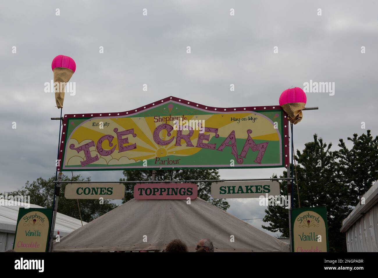 Ice Cream tent at Hay on Wye festival Stock Photo