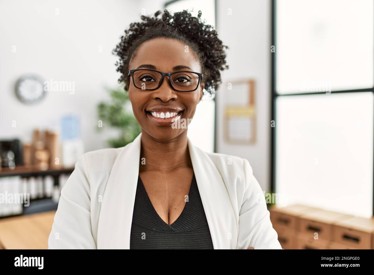 African american woman business worker smiling confident at office ...