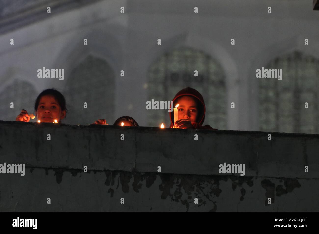 February 18, 2023, Srinagar, Jammu and Kashmir, India Muslim children