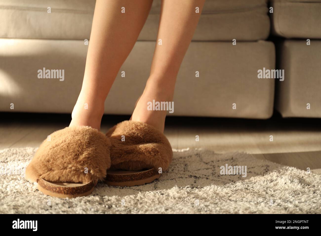 Fuzzy slippers hi res stock photography and images Alamy