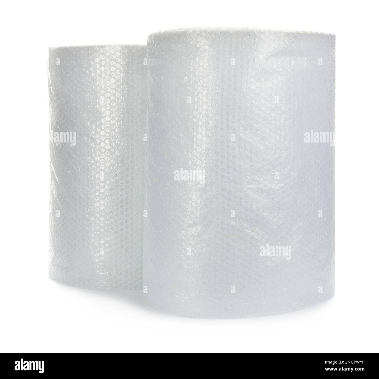 Transparent bubble wrap rolls on white background Stock Photo Alamy