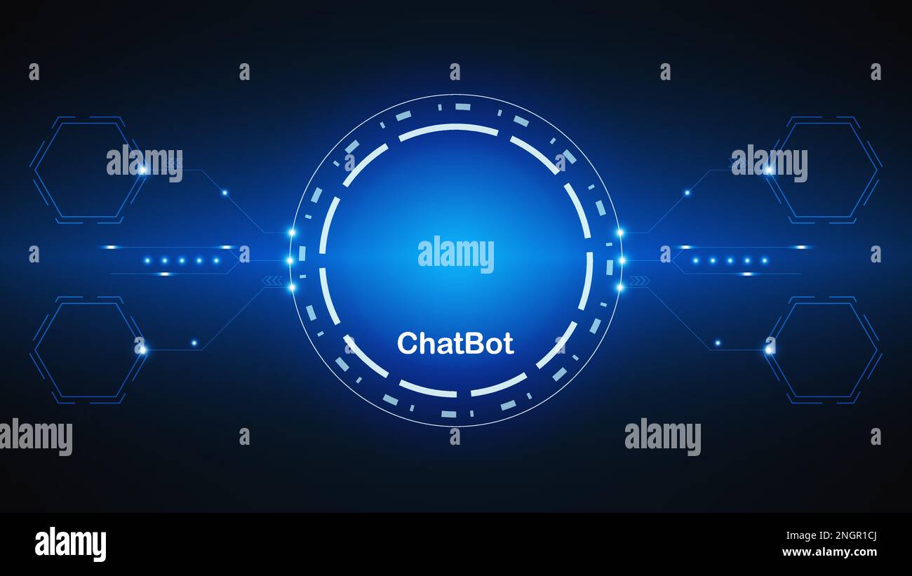chatbot Ai artificial intelligence technology hitech concept. chatbot application smart bot, open Ai, line, technology Abstract, vector. design for Stock Vector