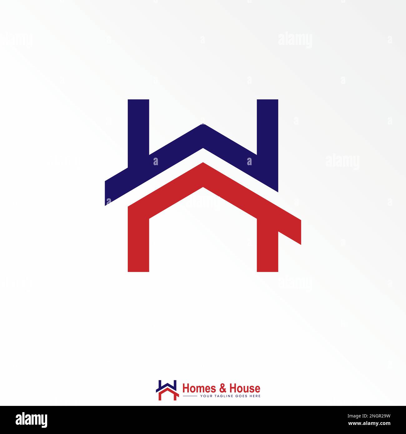 Simple and unique Roof House and letter or word H font with ornament