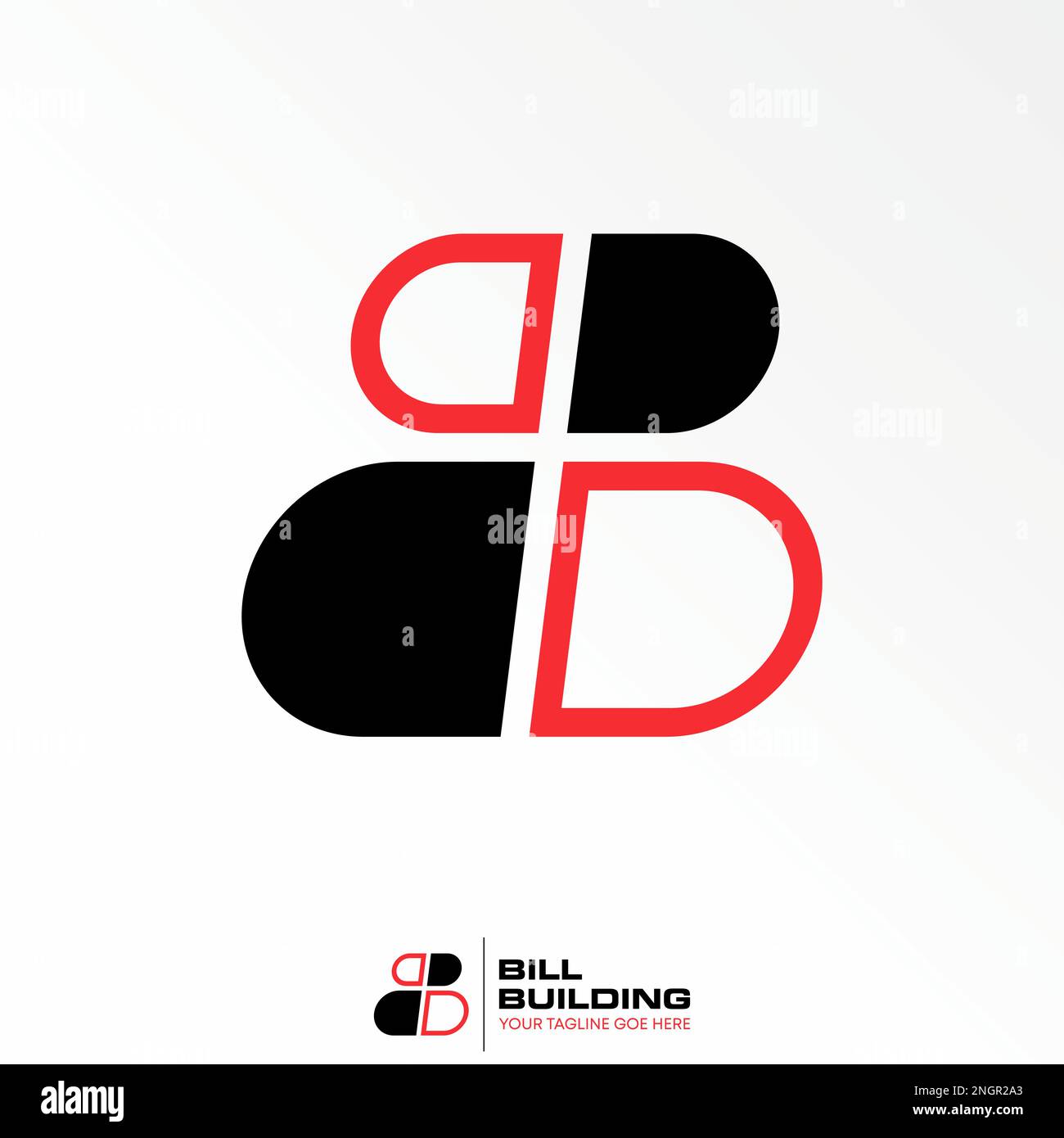 big and small half ellipse on top and down like letter B font image graphic icon logo design abstract concept vector stock initial or monogram Stock Vector