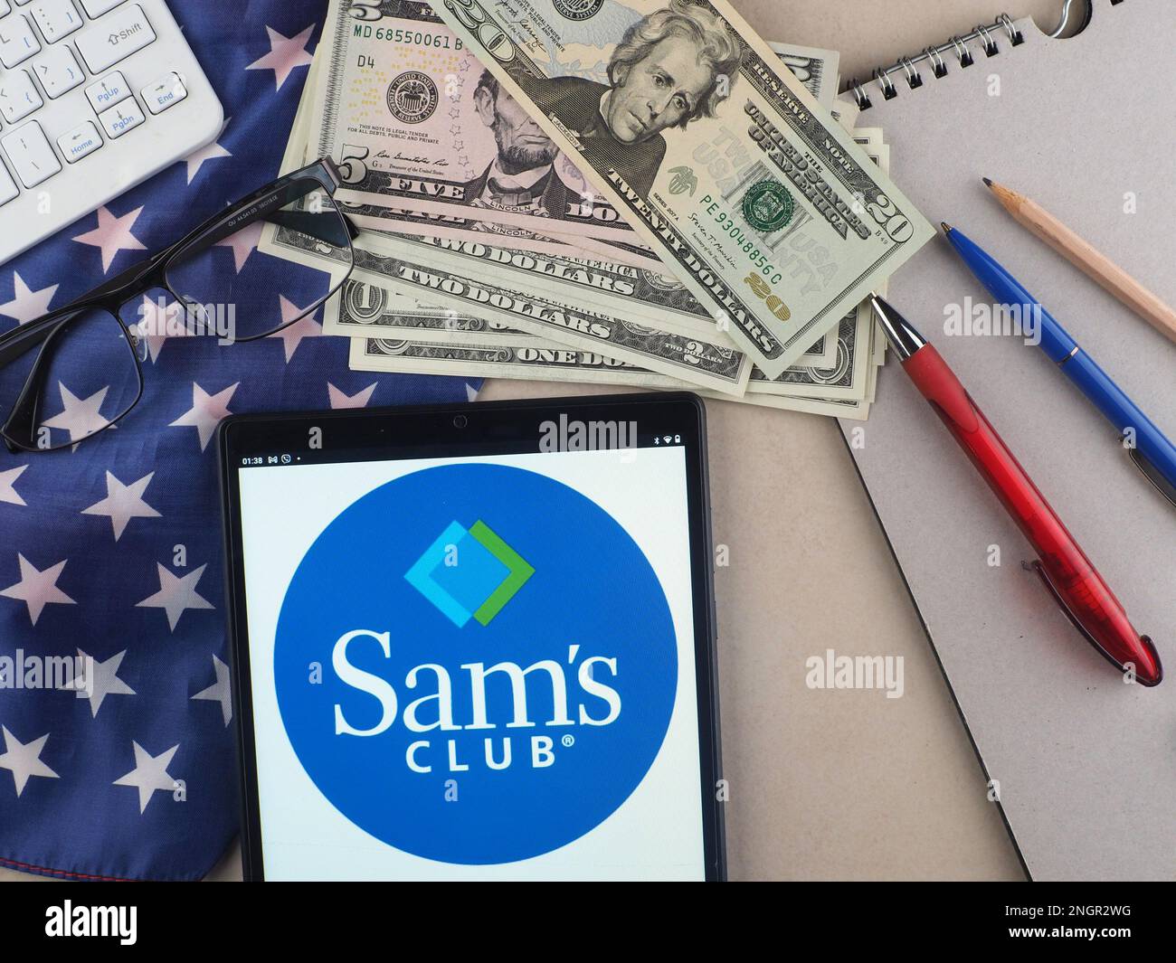 Germany. 19th Feb, 2023. In this photo illustration, Sam's Club logo seen displayed on a tablet. (Photo by Igor Golovniov/SOPA Images/Sipa USA) Credit: Sipa USA/Alamy Live News Stock Photo