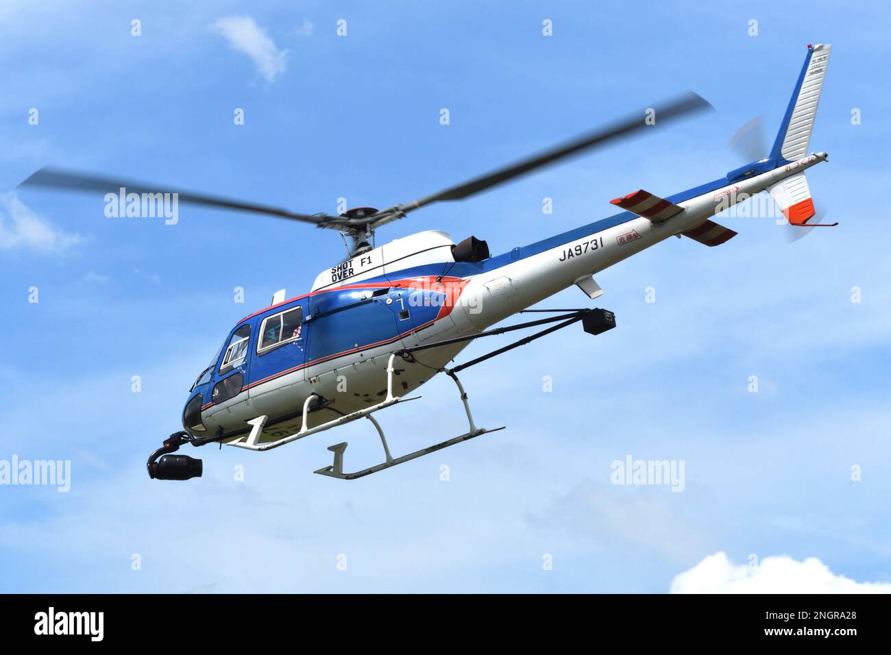Tokyo, Japan - August 11, 2021: Akagi Helicopter Eurocopter AS350B1 Ecureuil (JA9731) light utility helicopter. Stock Photo