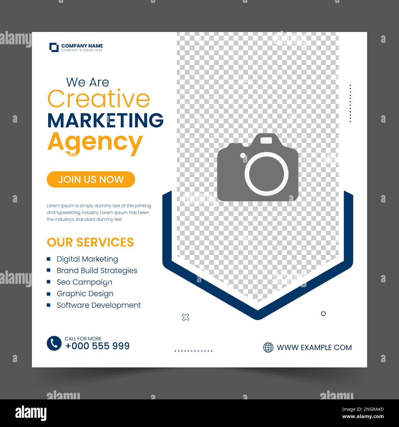 Creative Marketing webinar for social media post. Modern poster suitable for business webinars, marketing webinars, brochure digital banner template Stock Vector