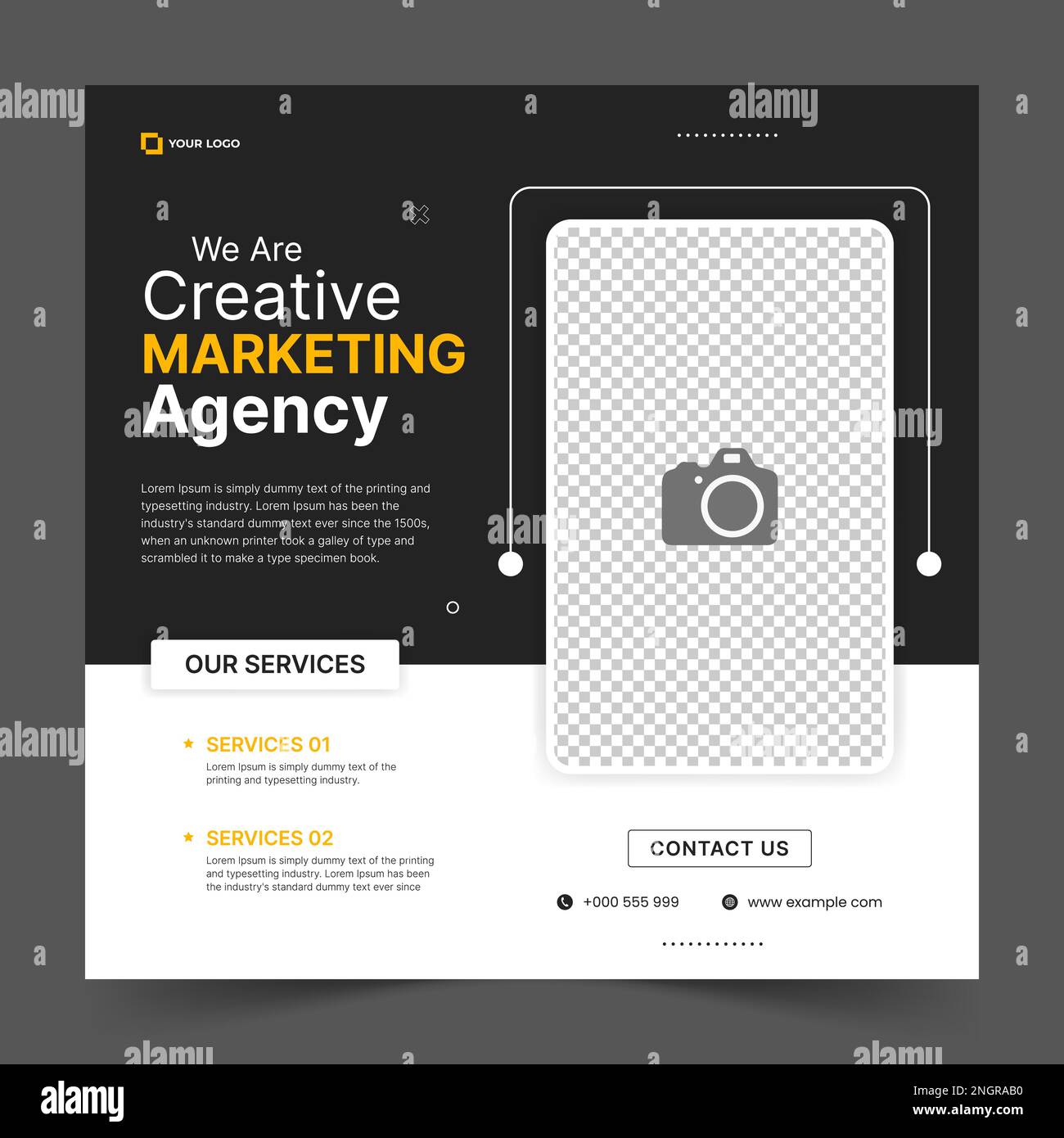 Creative digital marketing agency post banner, marketing social media post banner. business marketing post banner. digital marketing banner. Stock Vector