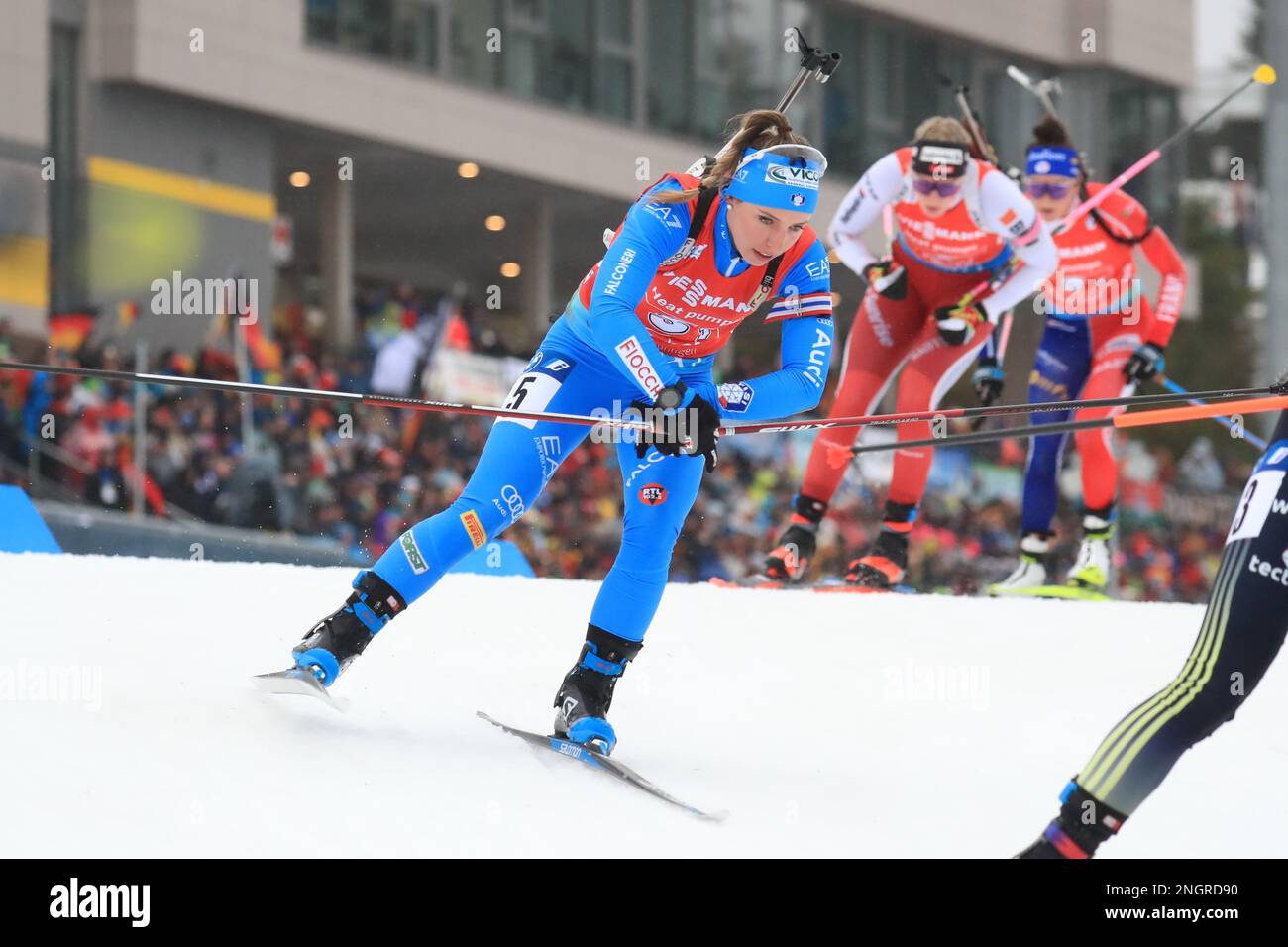 18th February 2023, Lotto Th&#xfc;ringen Arena, Oberhof, Germany; 2023 BMW IBU World Championships Biathlon; Relay Race, Samuela Comola (ITA) Stock Photo