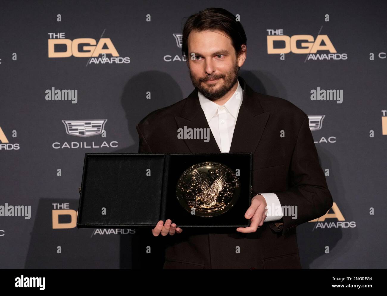 Sam Levinson poses in the press room with the award for outstanding ...