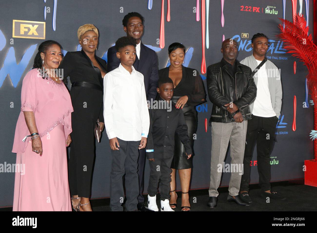 LOS ANGELES FEB 15 Damson Idris, family at the Snowfall Series Six