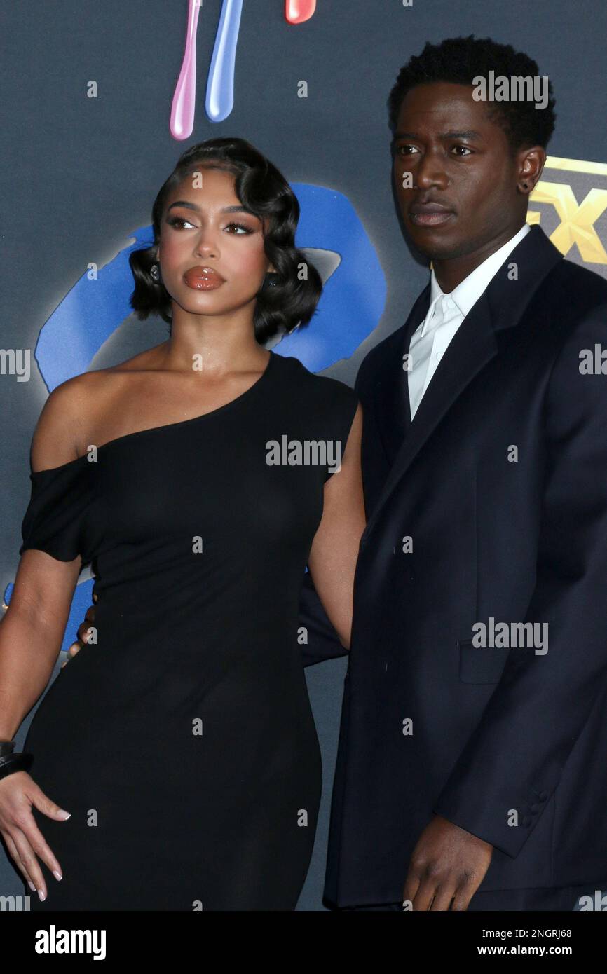 LOS ANGELES - FEB 15: Lori Harvey, Damson Idris at the Snowfall Series