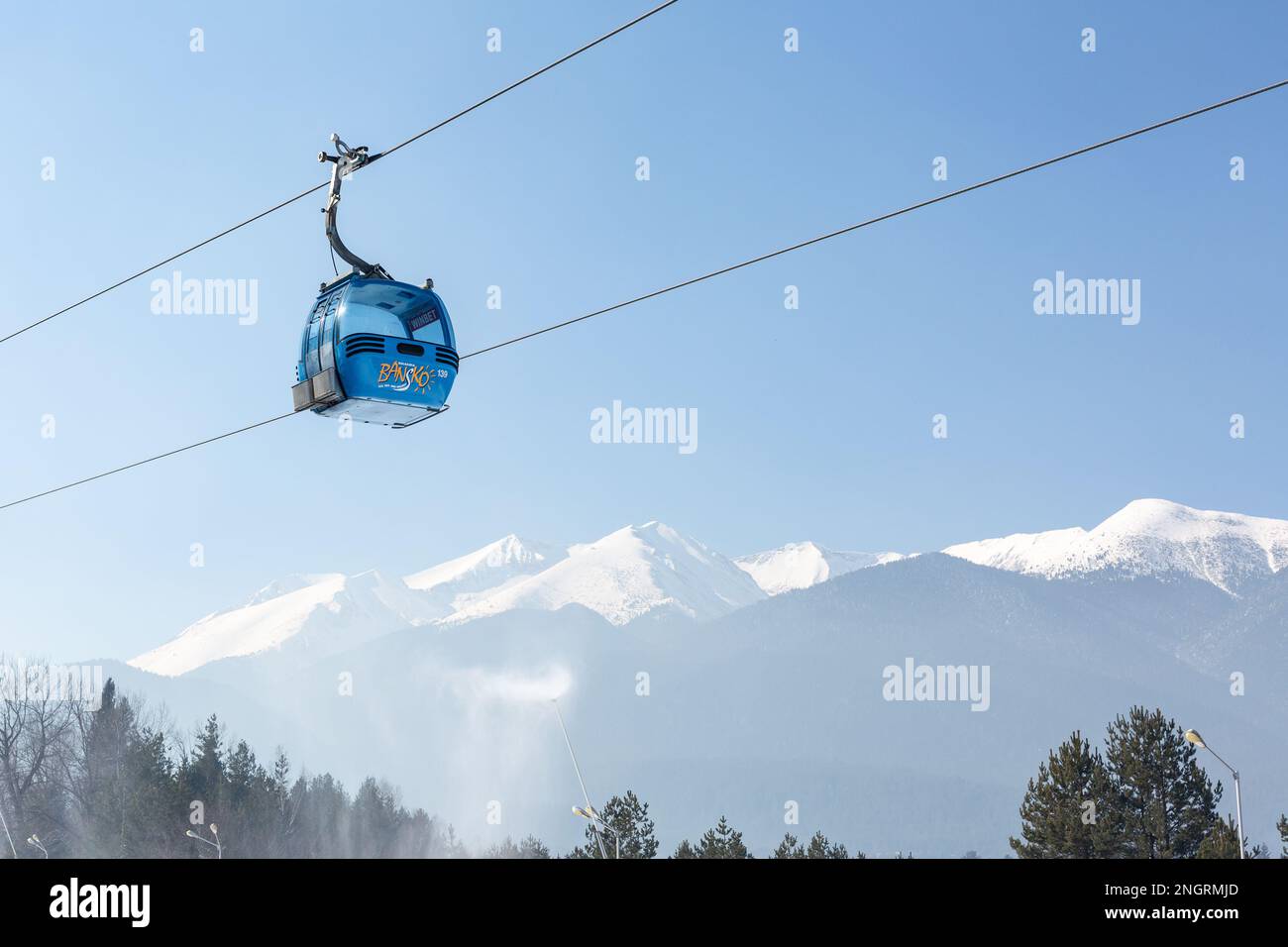 Bansko, Bulgaria February 11, 2023 Bulgarian winter ski resort