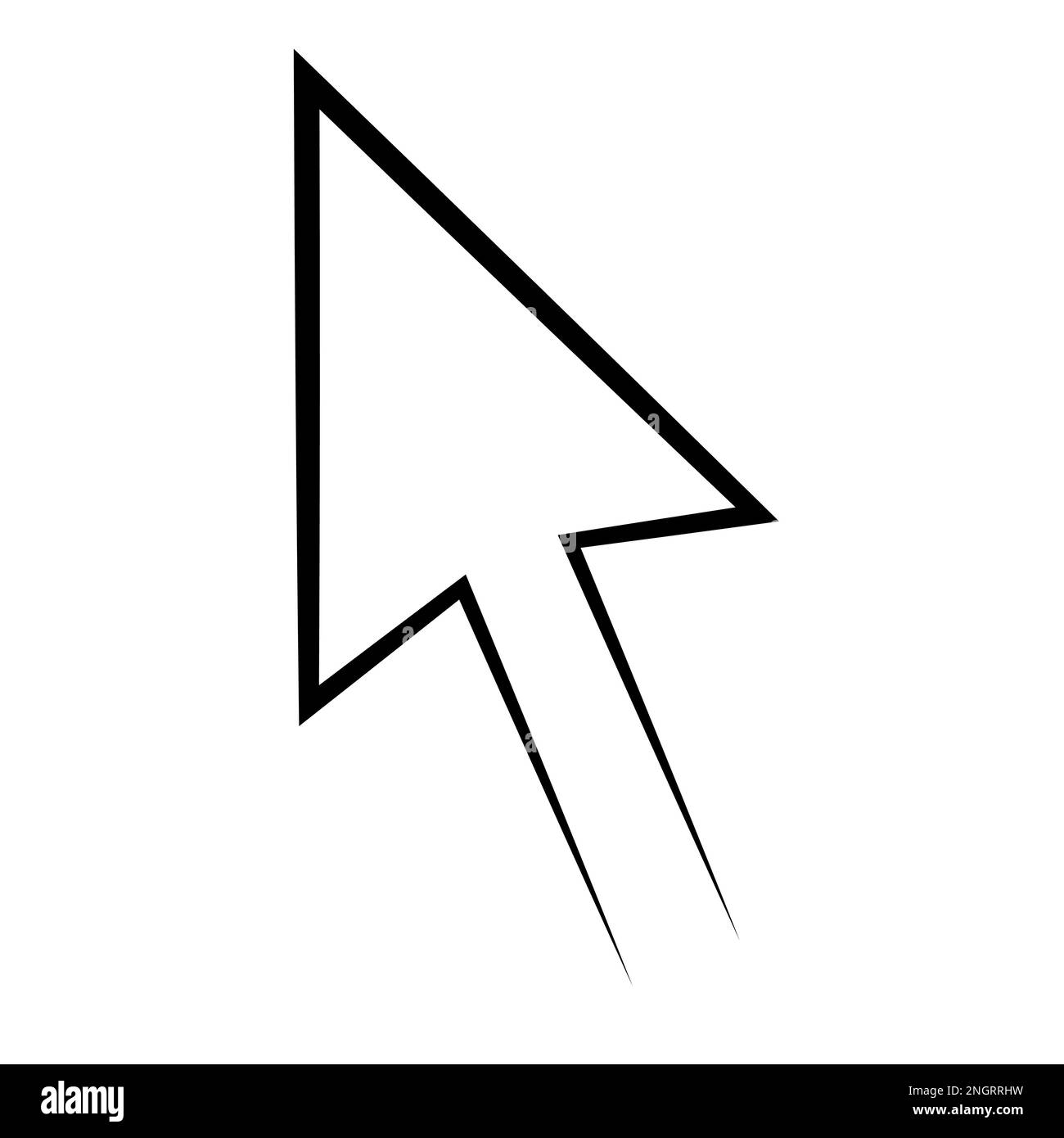 Icon mouse pointer, cursor vector arrow, computer point line arrowhead