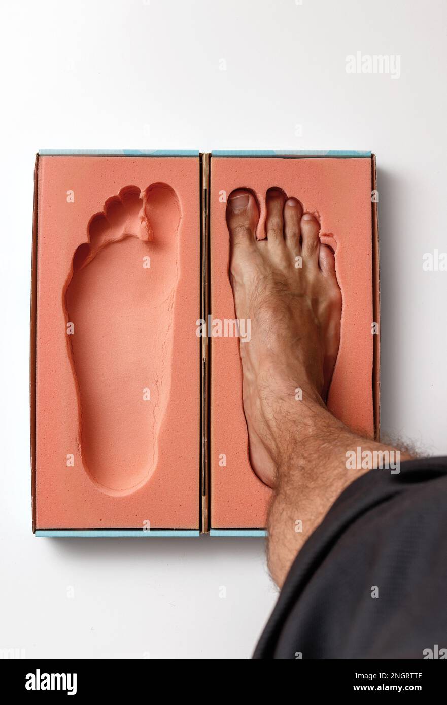 Orthopedic foam footprints or mold measurement from block to create