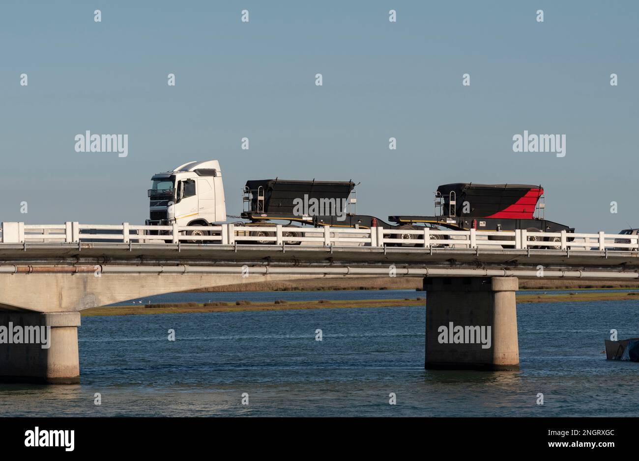 Velddrif, Western Cape, South Africa. 2023. Truck with side tipping