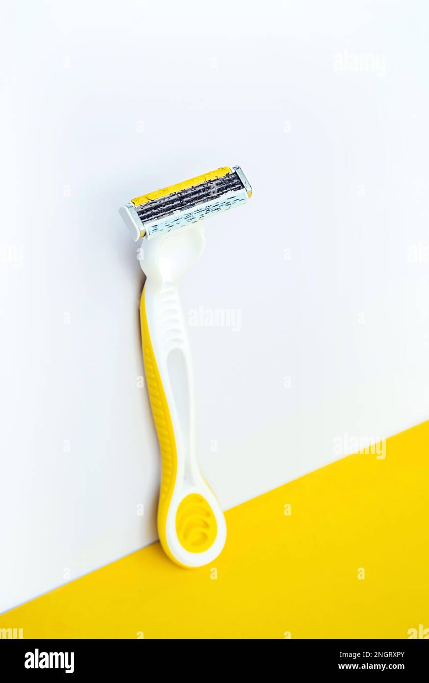 Used disposable razor for safe shaving. Female razor for daily personal hygiene Stock Photo Alamy