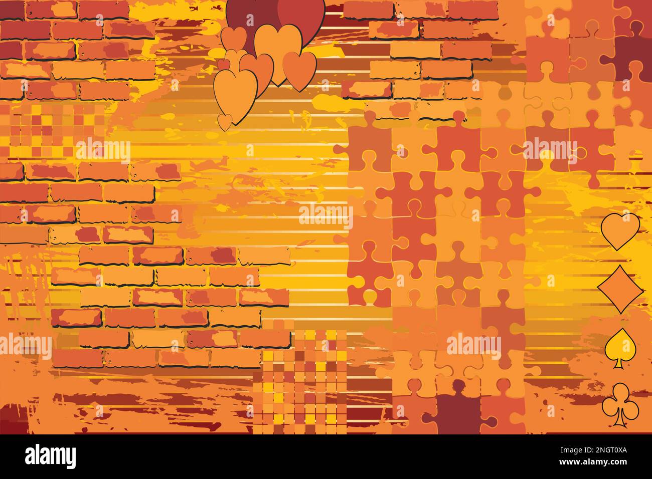 Abstract Grunge Orange Background - Illustration,  Abstract mosaic vector Stock Vector