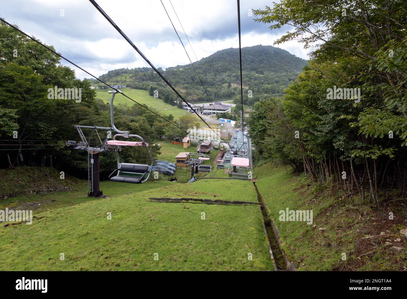 Ropeway to the top of the Mountain Chausu, Aichi, Japan. Stock Photo