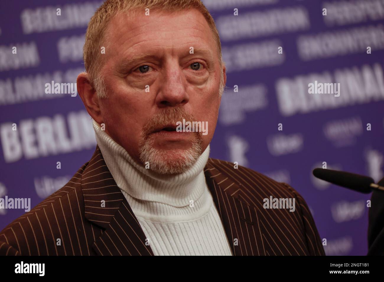 Boris Becker at the press conference for the film 'Boom! Boom! The