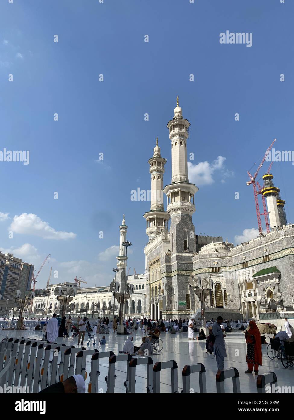 Zam zam Tower or Clock Tower - Abraj Al Bait Masjid Al Haram Stock Photo