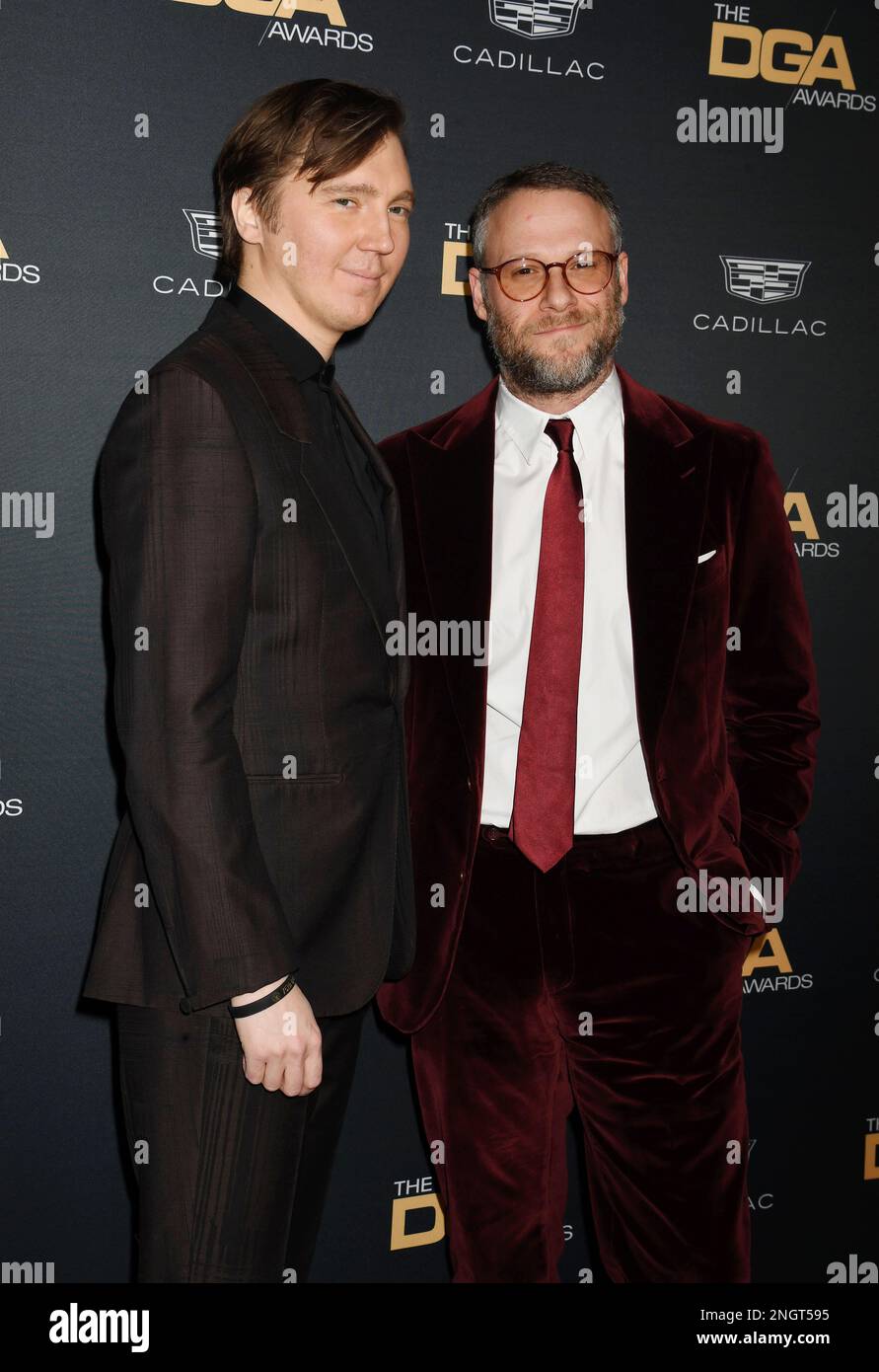 BEVERLY HILLS, CALIFORNIA - FEBRUARY 18: Paul Dano, Seth Rogen attends ...