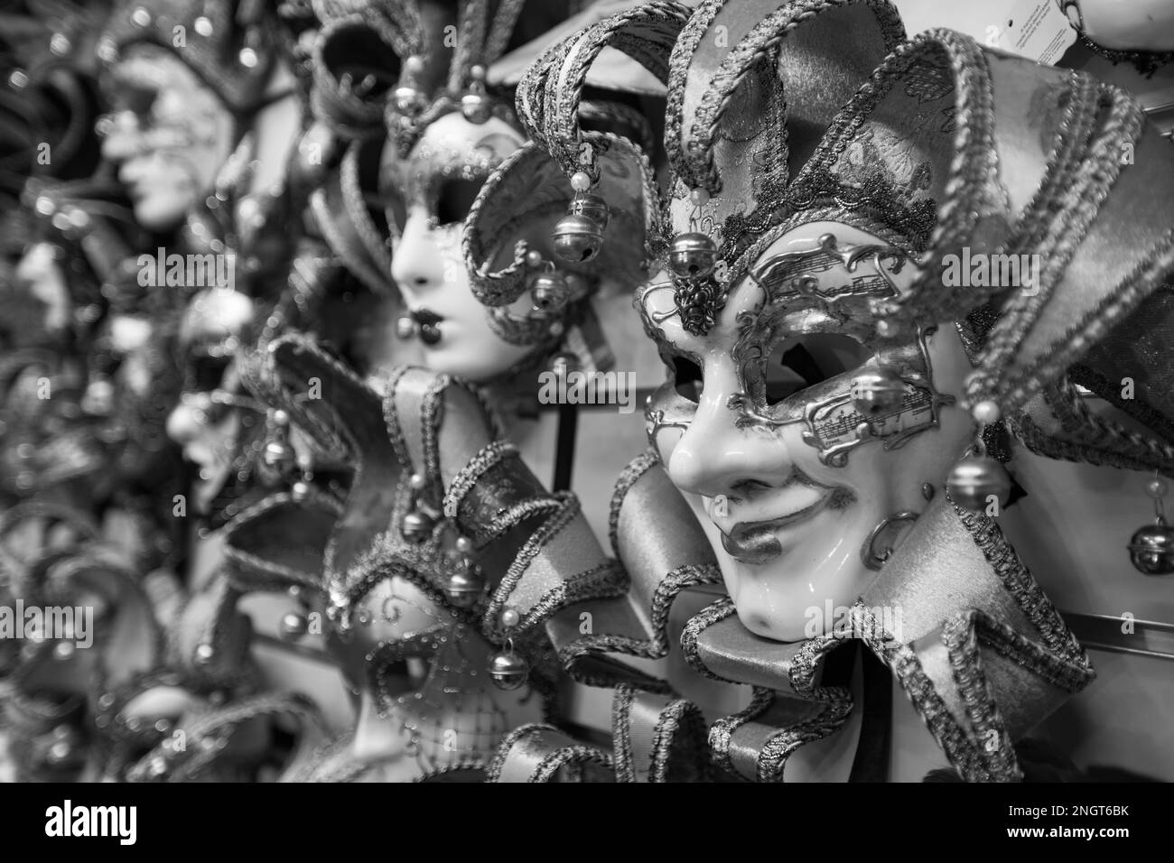 Venetian Carnivale mask on display in Venice Stock Photo