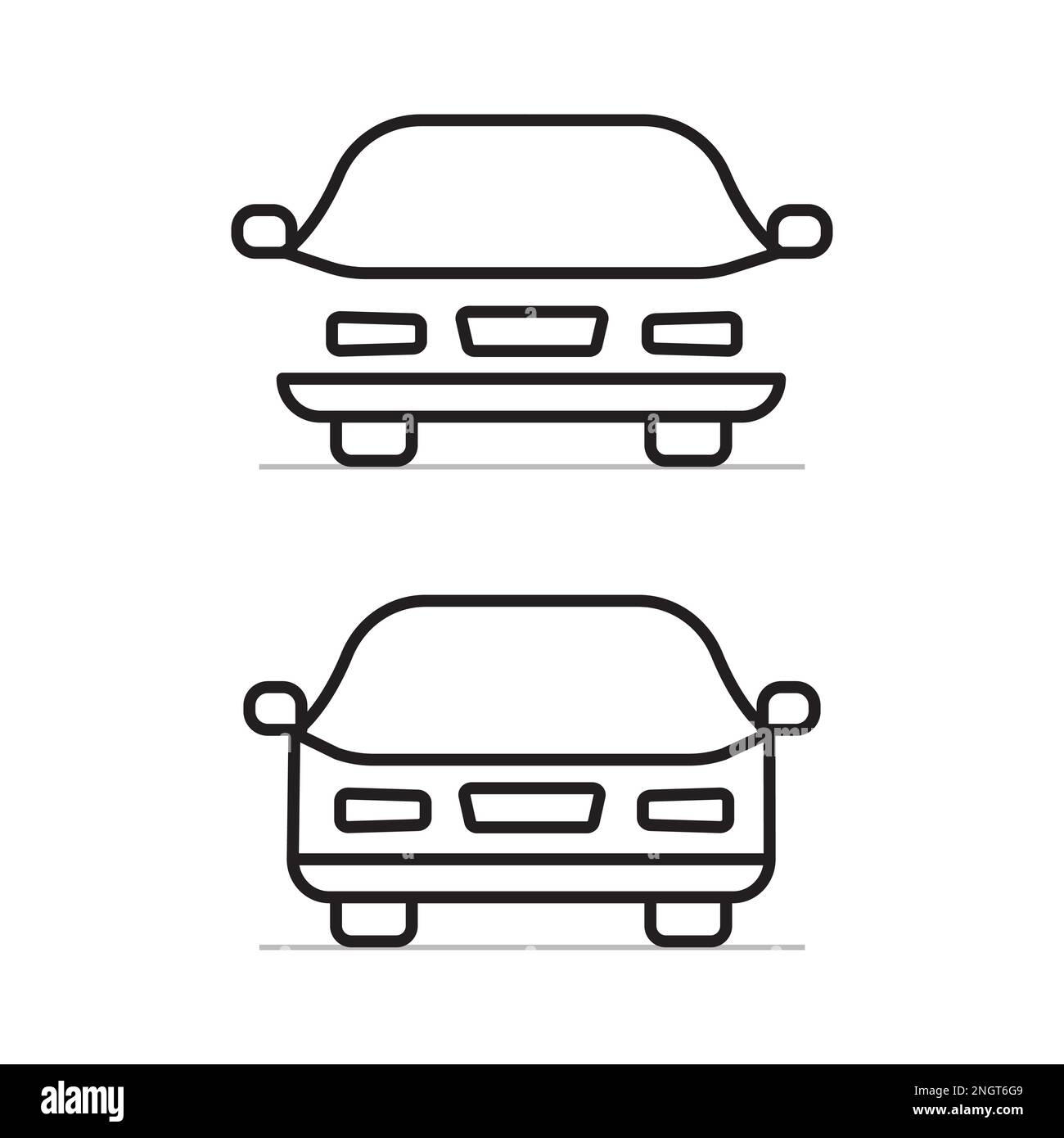 Car Vector Icon, Vehicles Transport silhouette Isolated on white background for mobile apps and web Stock Vector