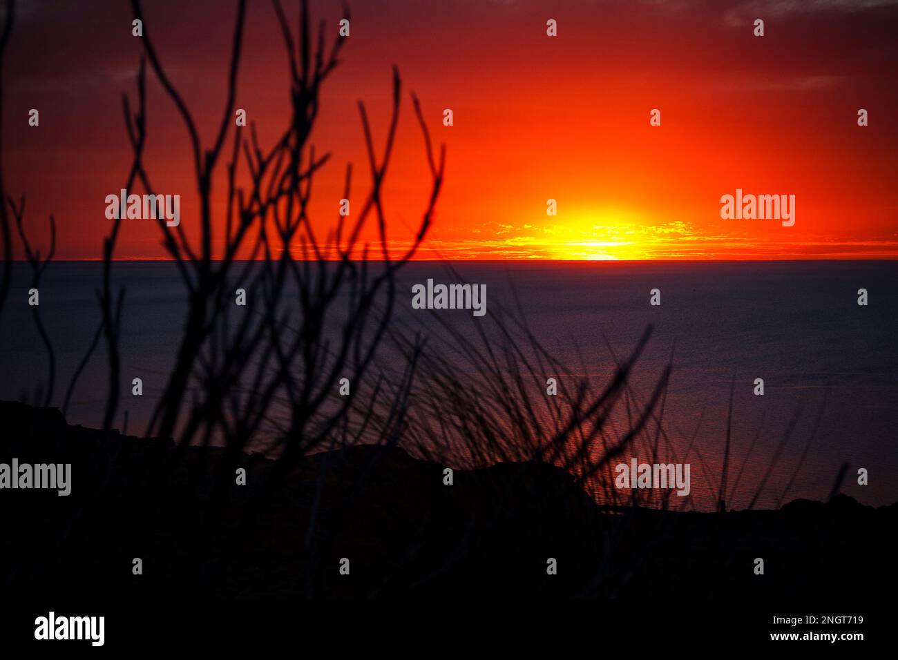 dream sunset peninsula valdes argentina Stock Photo