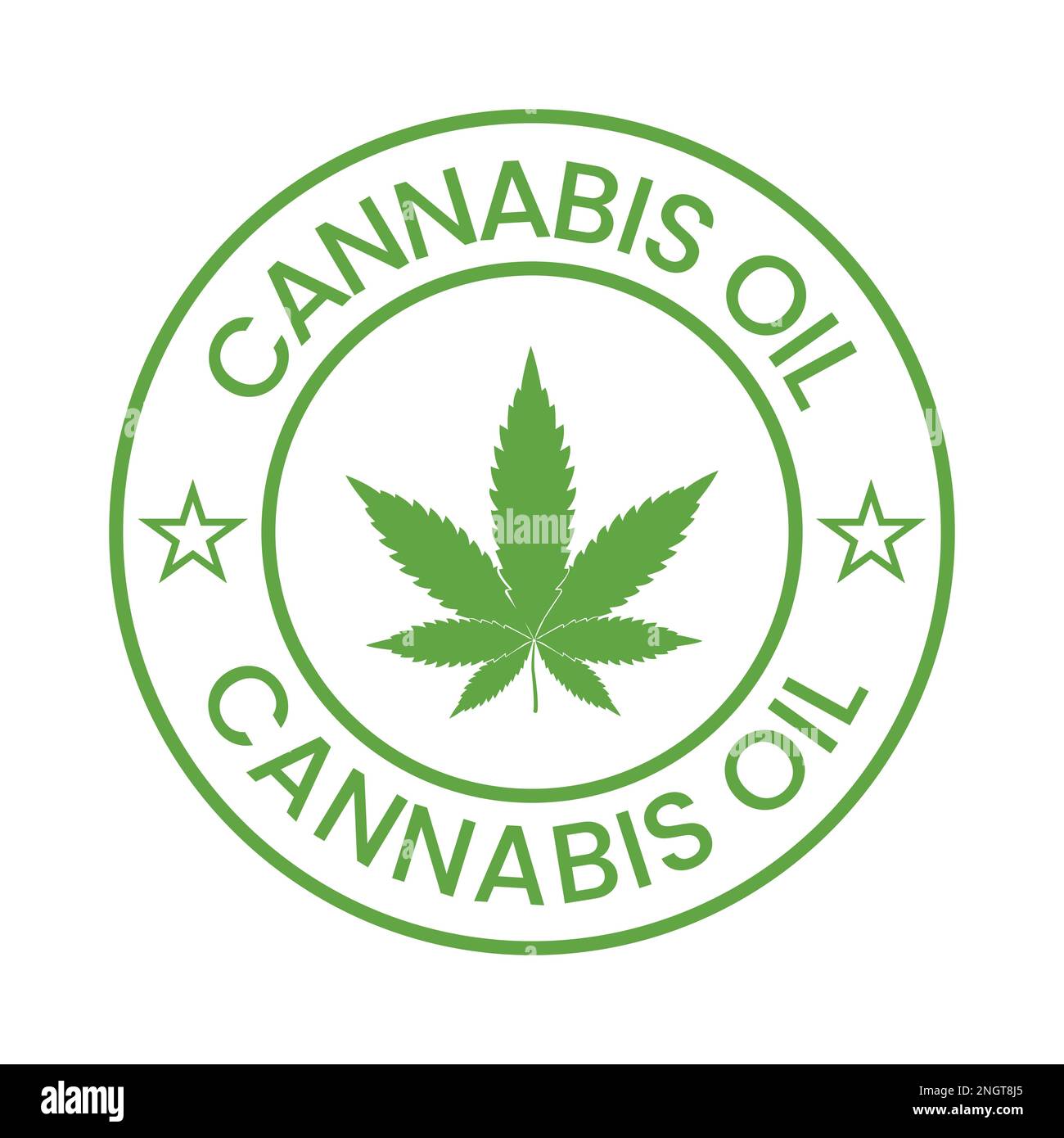 Cannabis Oil Badge Label Icon Vector, cbd oil label, hemp oil, marijuana leaf, seal icon design Stock Vector