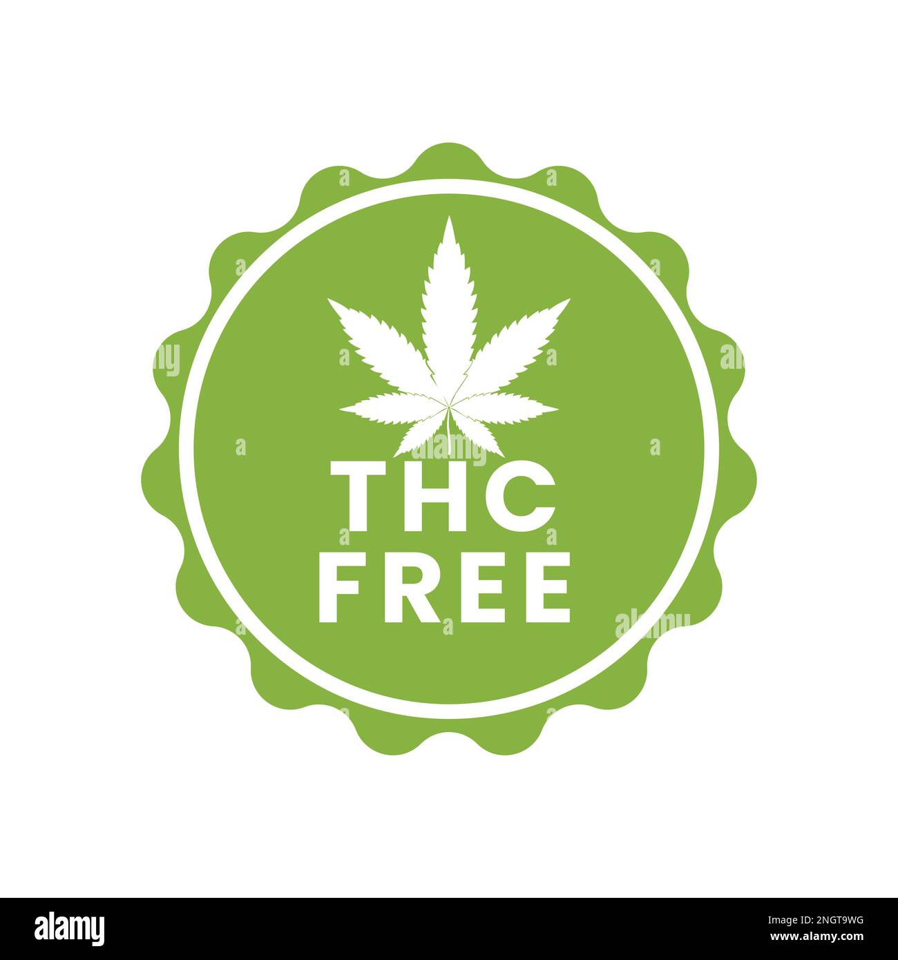 THC Free Stamp Icon, thc free badge vector, thc free seal icon, cbd