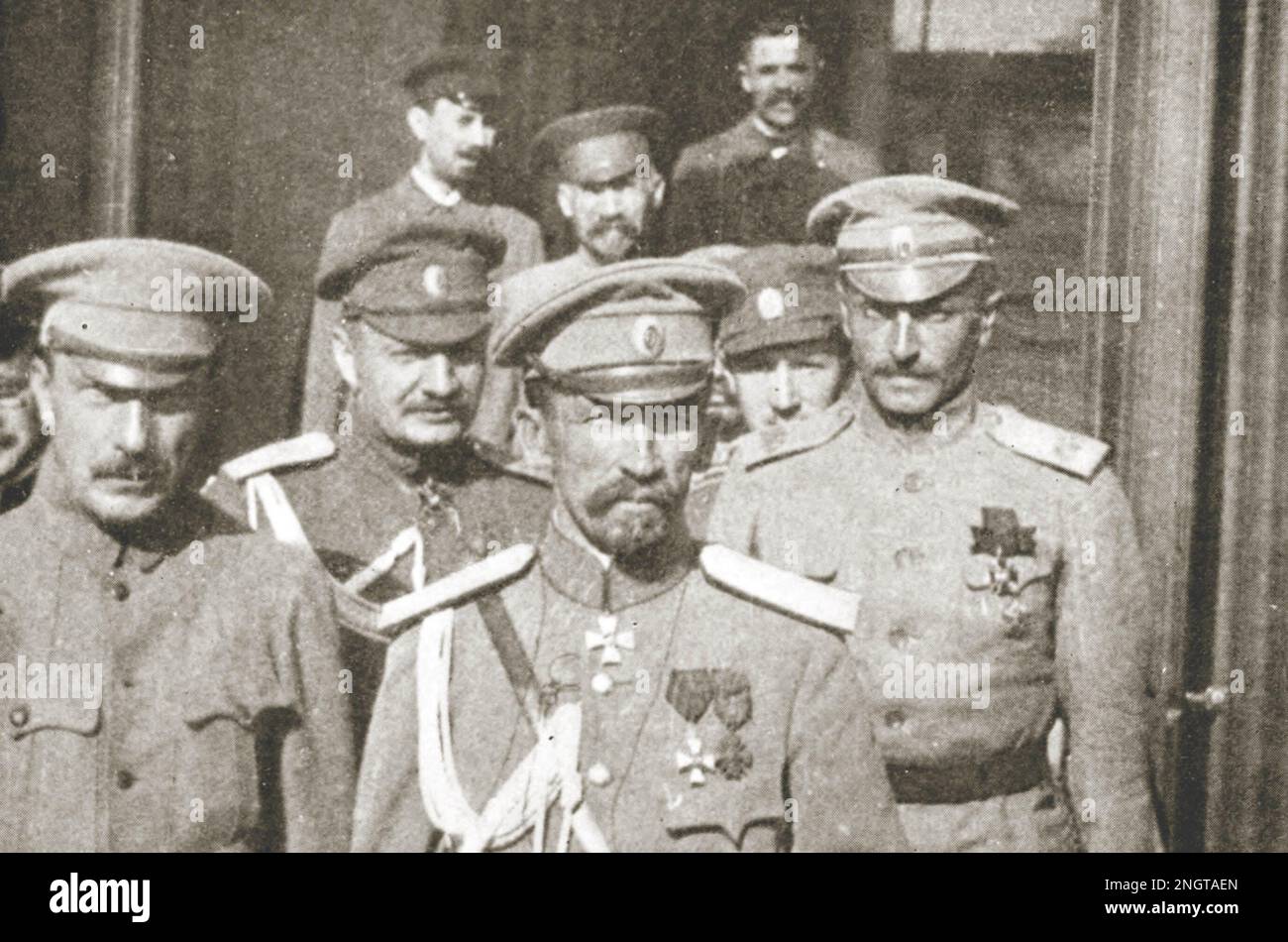 General Kornilov and his staff Stock Photo - Alamy