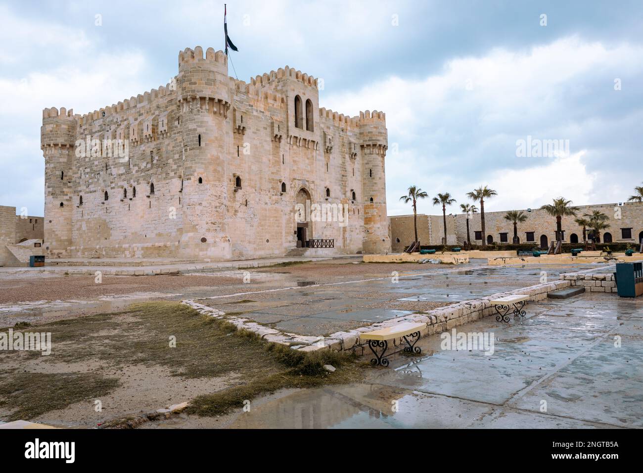 Citadel of Qaitbay, a 15th century defensive fortress located on the ...