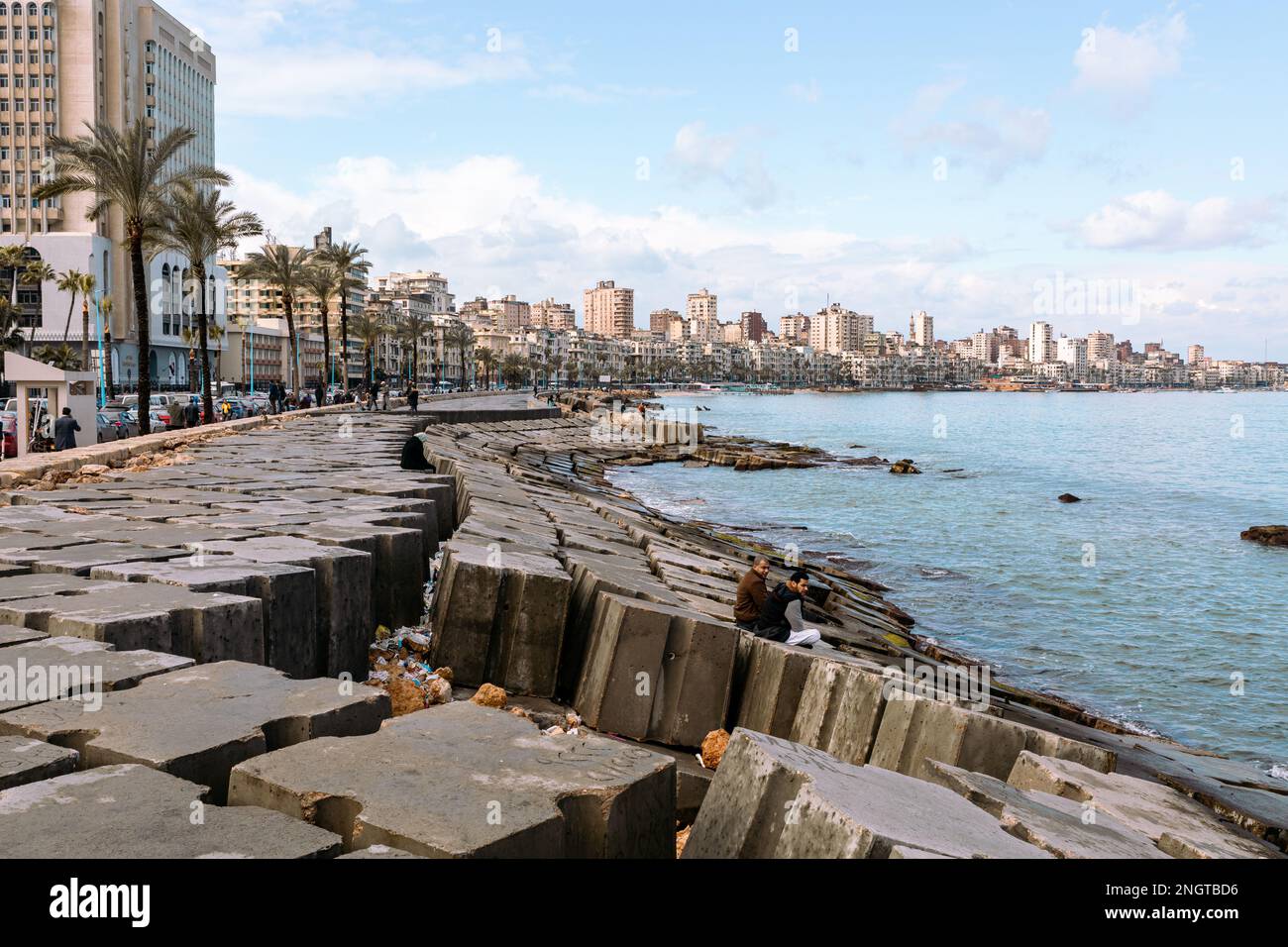 Corniche of Alexandria, the seconds largest city in Egypt. Traditional