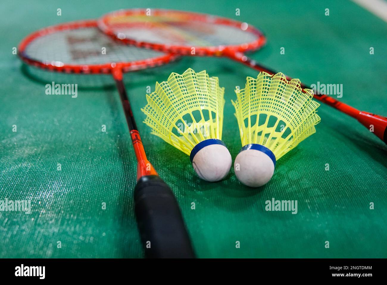 Badminton court equipments hires stock photography and images Alamy