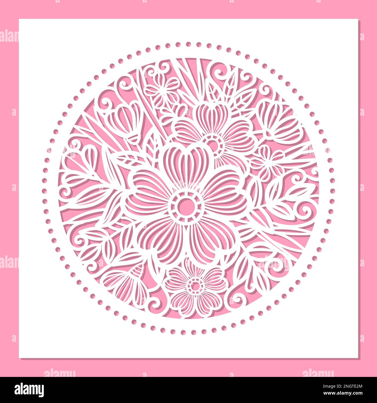 Template for laser cutting. Envelope with a floral pattern. Vector ...