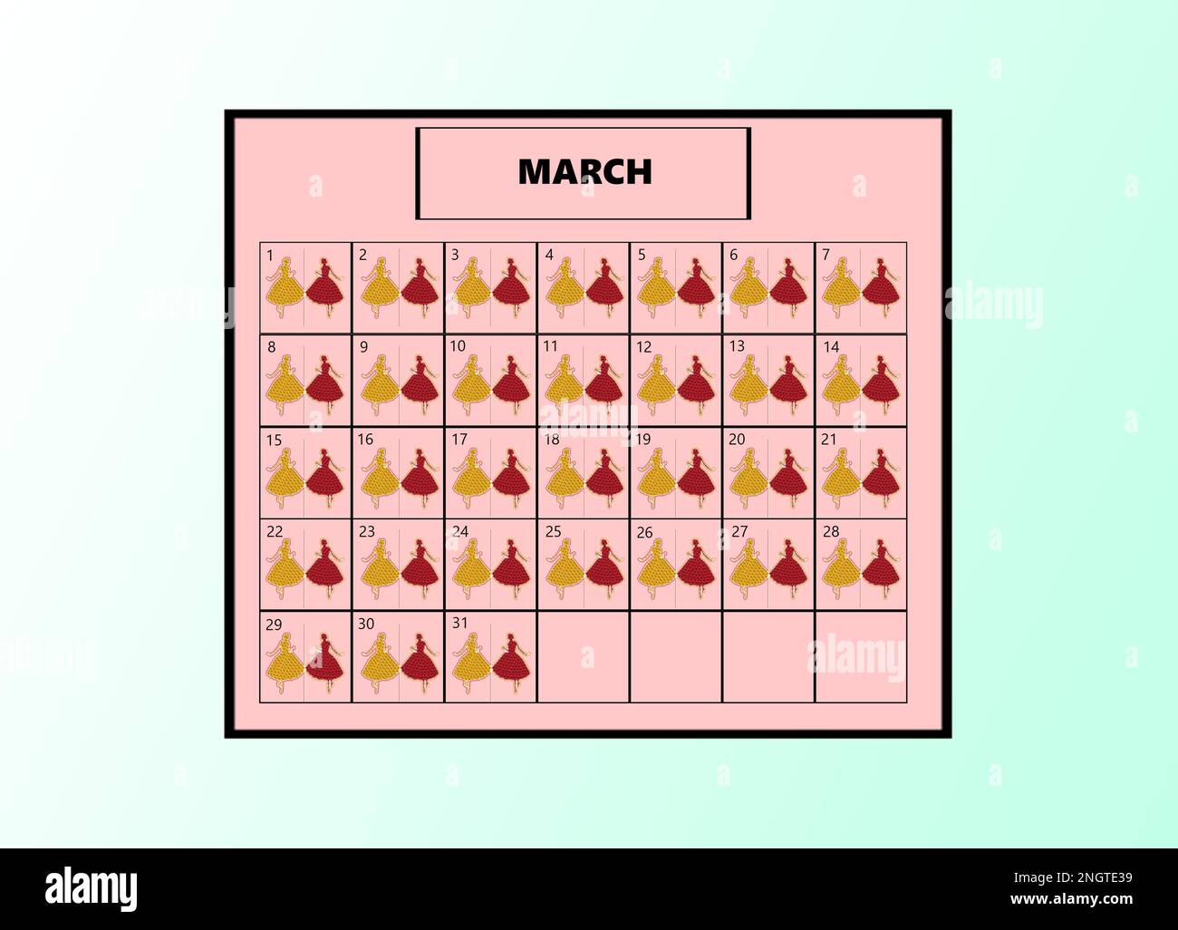 The Month Of March Calendar