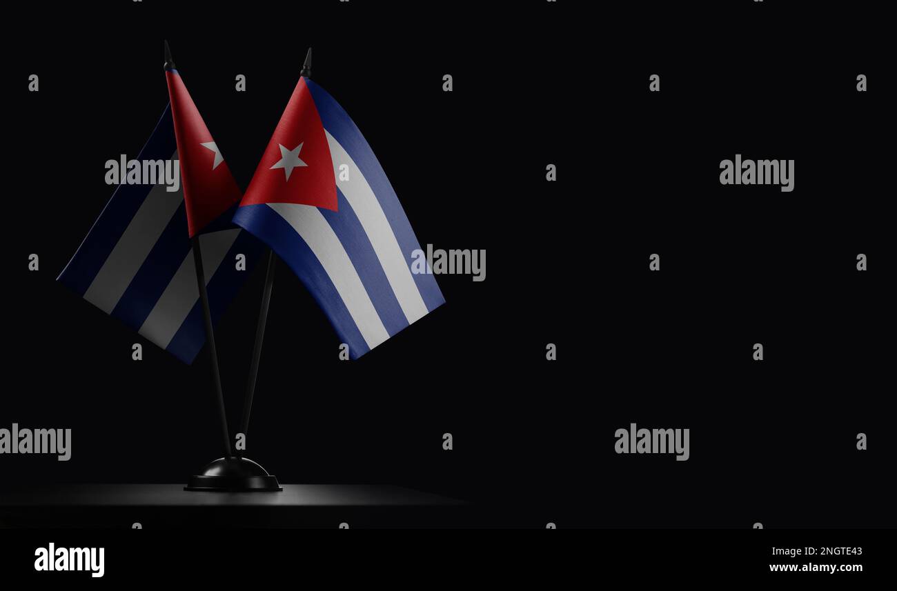 Small national flags of the Cuba on a black background Stock Photo - Alamy