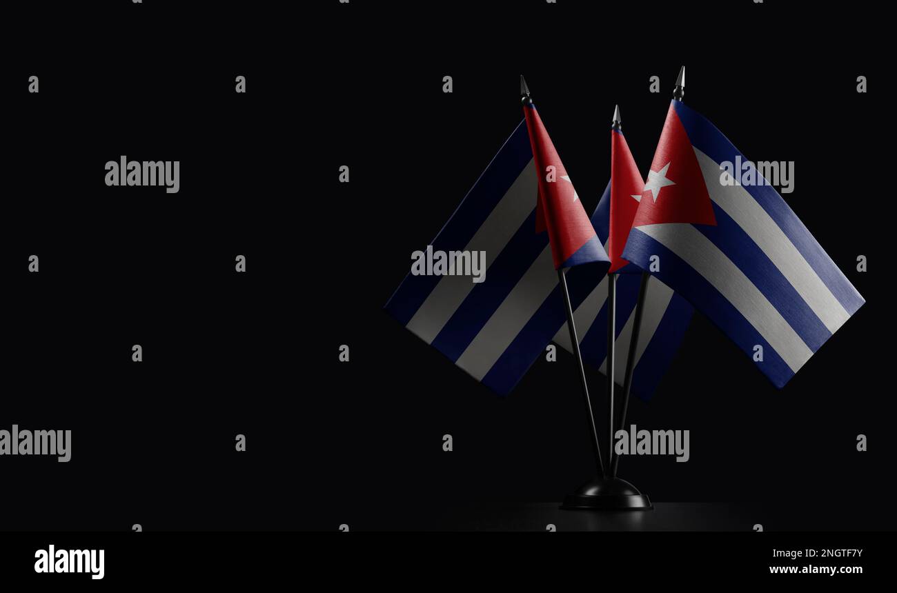 Small national flags of the Cuba on a black background Stock Photo - Alamy