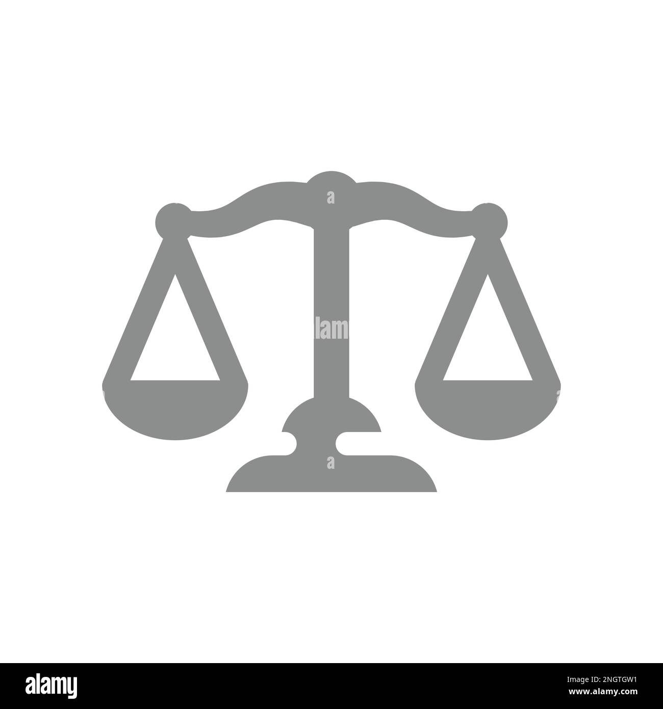 Scales of justice and human hand vector icon. Legal system, law fill symbol. Stock Vector