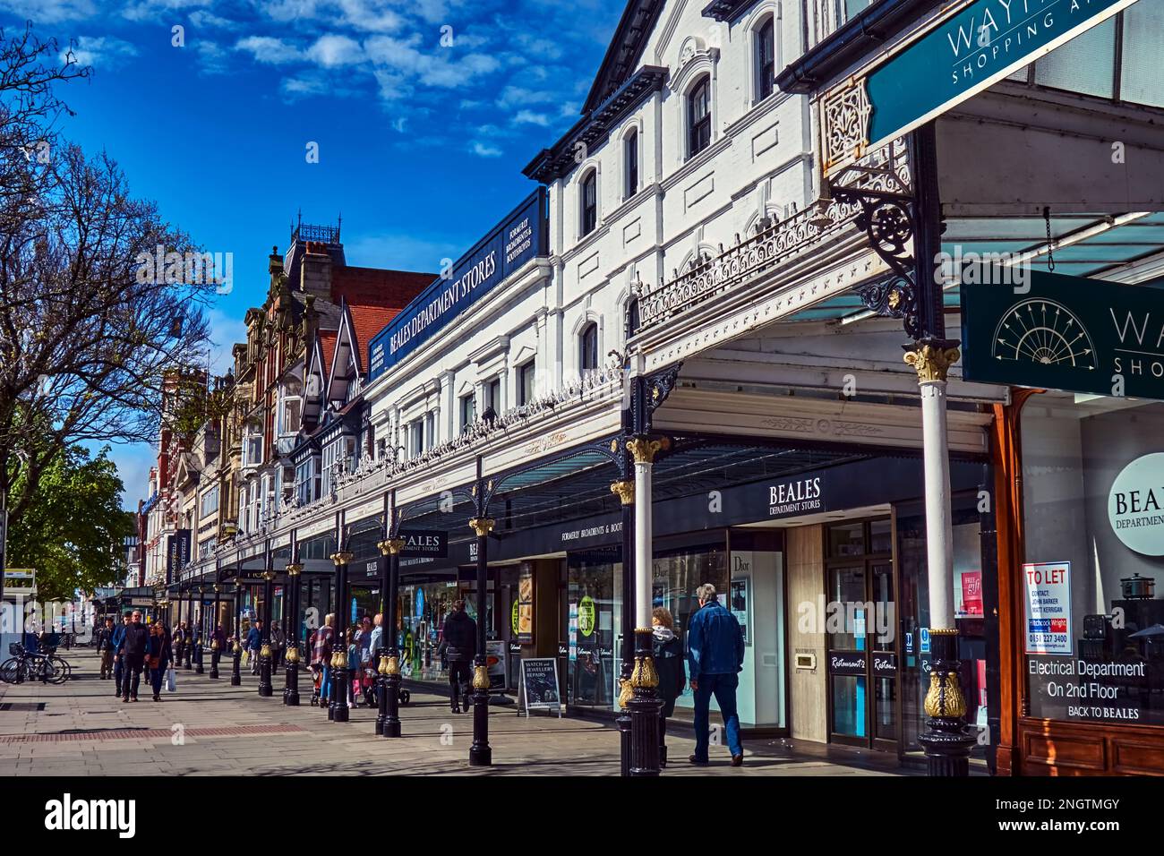 Shoppers on Lord Street in Southport town centre, outside Beales