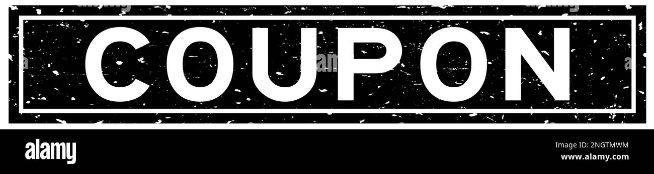 Grunge black coupon word square rubber seal stamp on white background ...