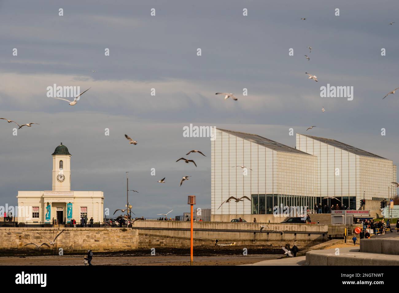 Margate, UK. 18 Feb 2023. The Margate Pier and Harbour Company building