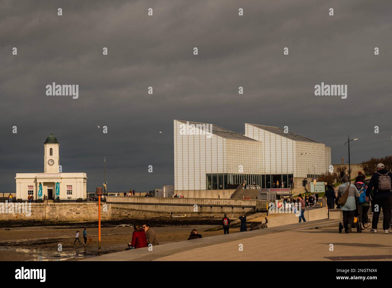 Margate, UK. 18 Feb 2023. The Margate Pier and Harbour Company building