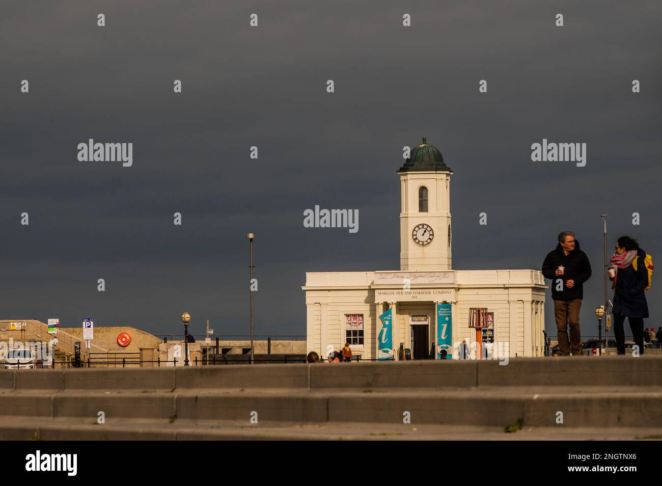 Margate, UK. 18 Feb 2023. The Margate Pier and Harbour Company building