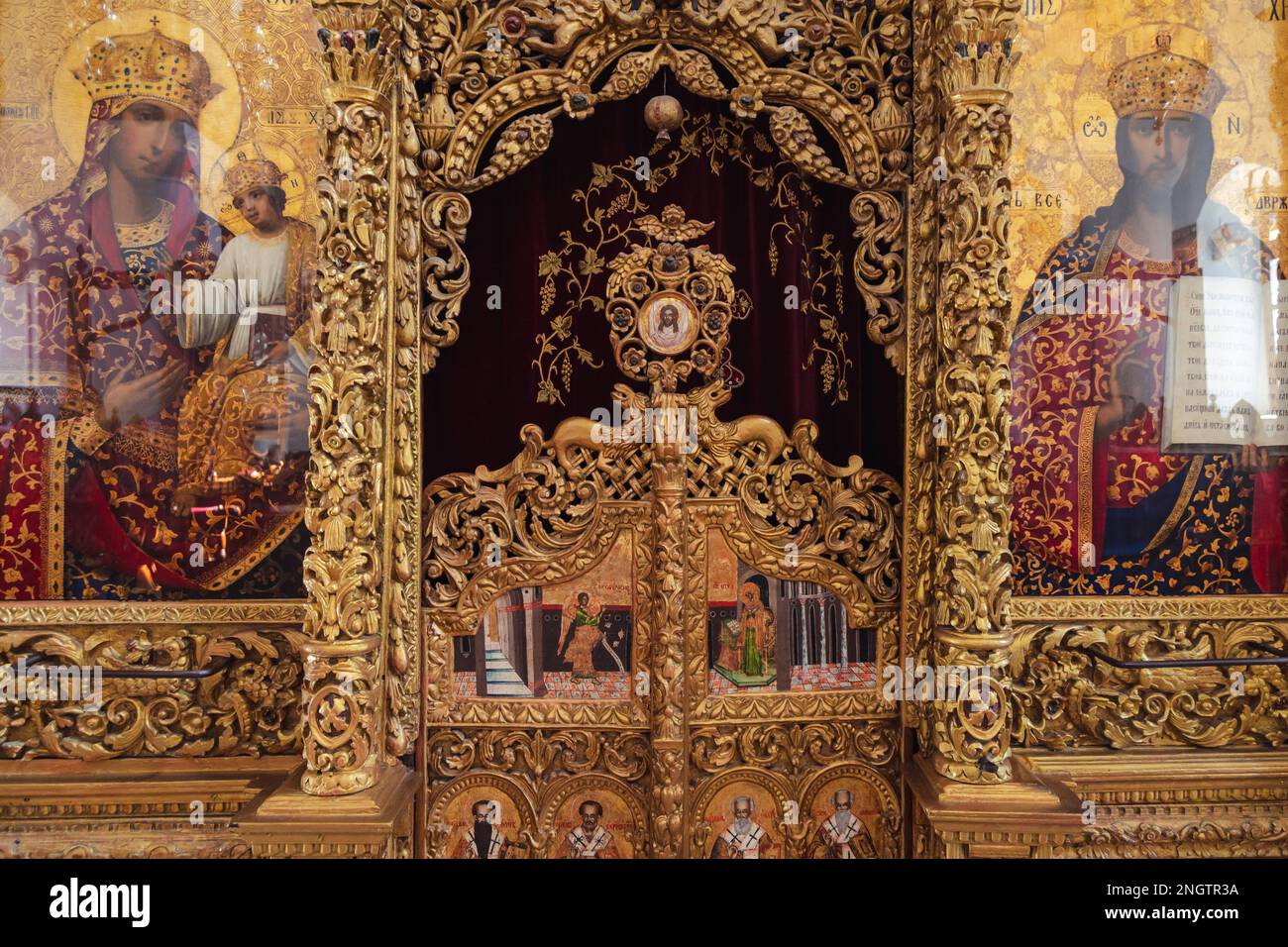 Royal doors of Iconostasis in Monastery of the Holy Cross in Omodos