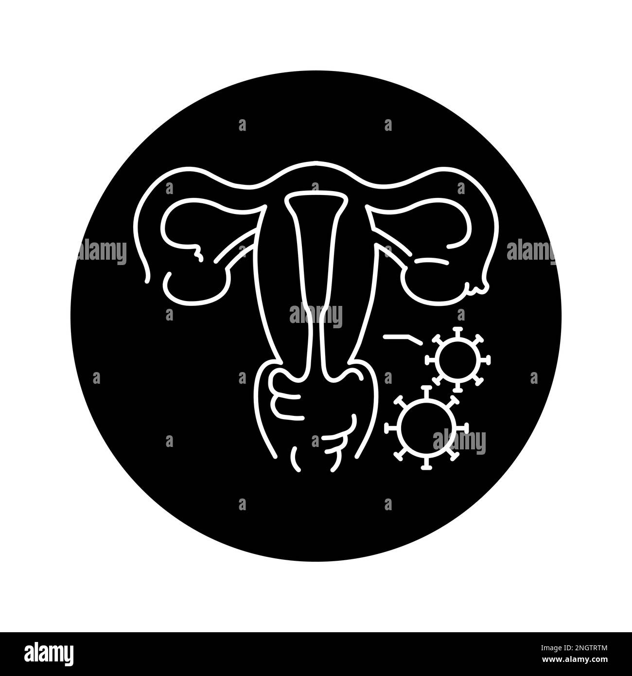 Infectious diseases uterus color line icon. Gynecology problem ...