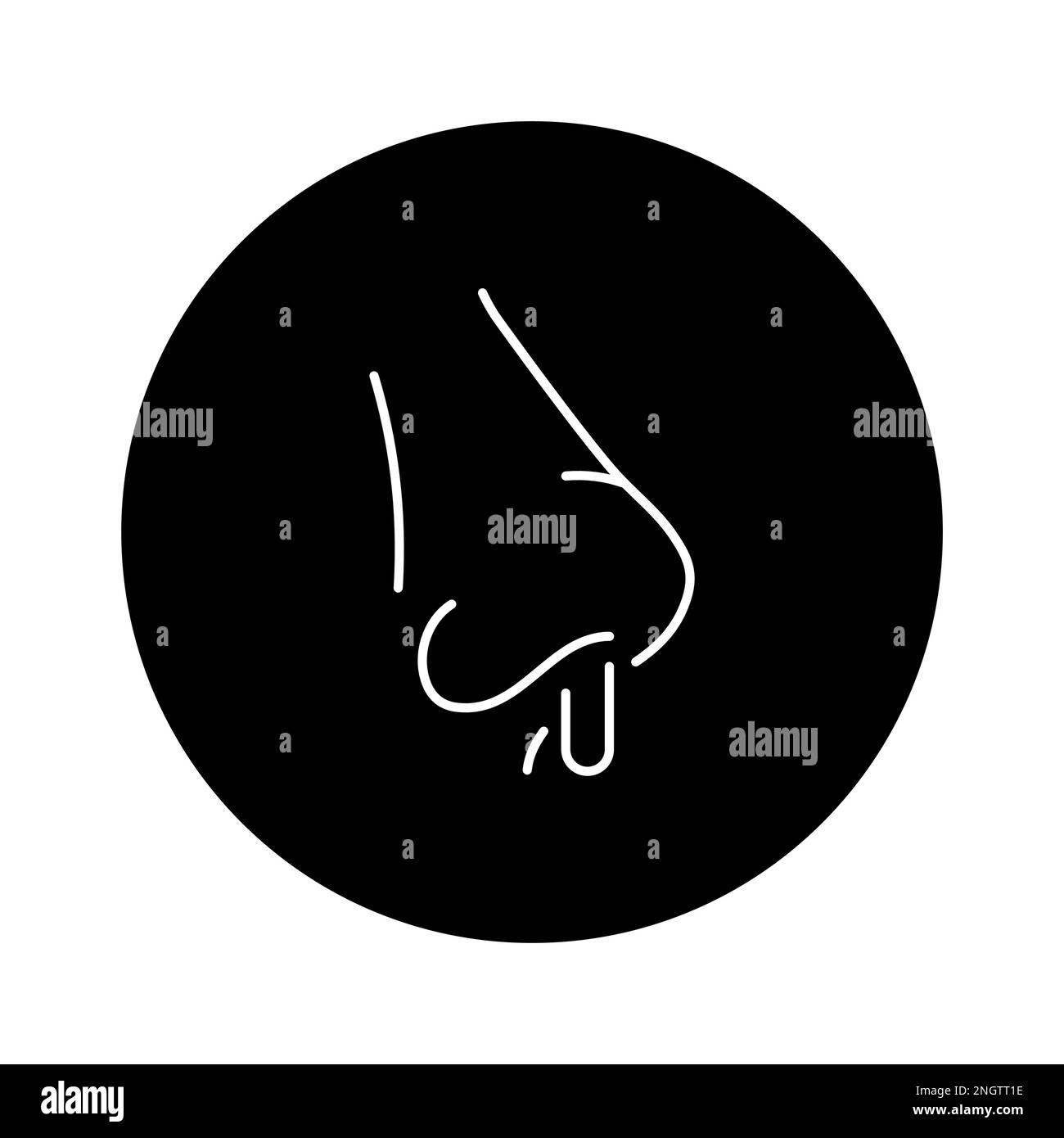 Bleeding from the nose color line icon injuries concept pictogram for